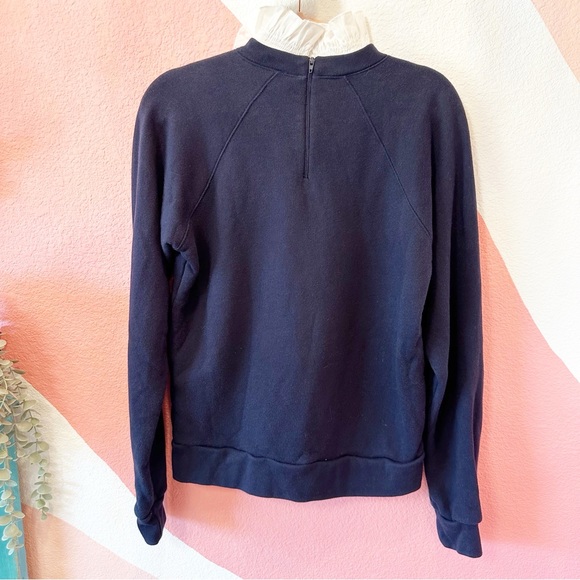 Sandro Blason Ruffled Collar Layered-Look Sweatshirt XS - Picture 3 of 12